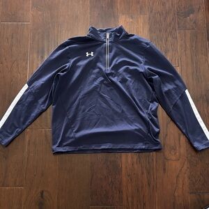 Under Armour Blue and White Quarter-Zip Top